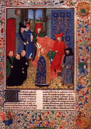 Miniature from The Grand Croniques de France. 15th century